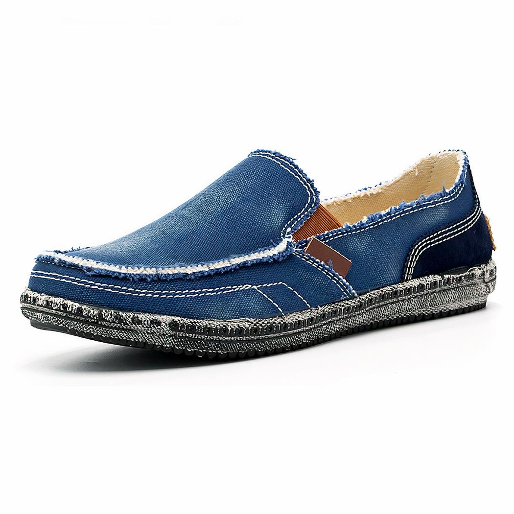 Mocassins décontractés en toile jean pour homme