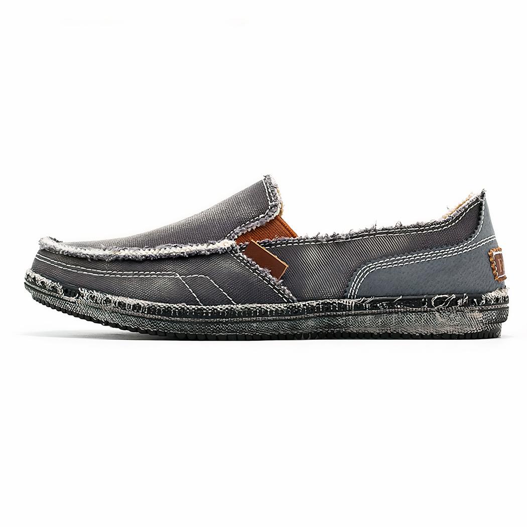 Mocassins décontractés en toile jean pour homme