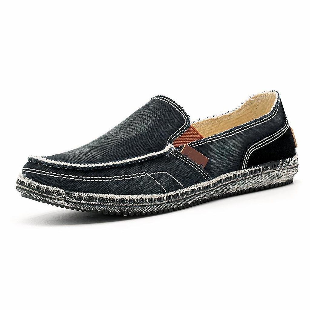 Mocassins décontractés en toile jean pour homme