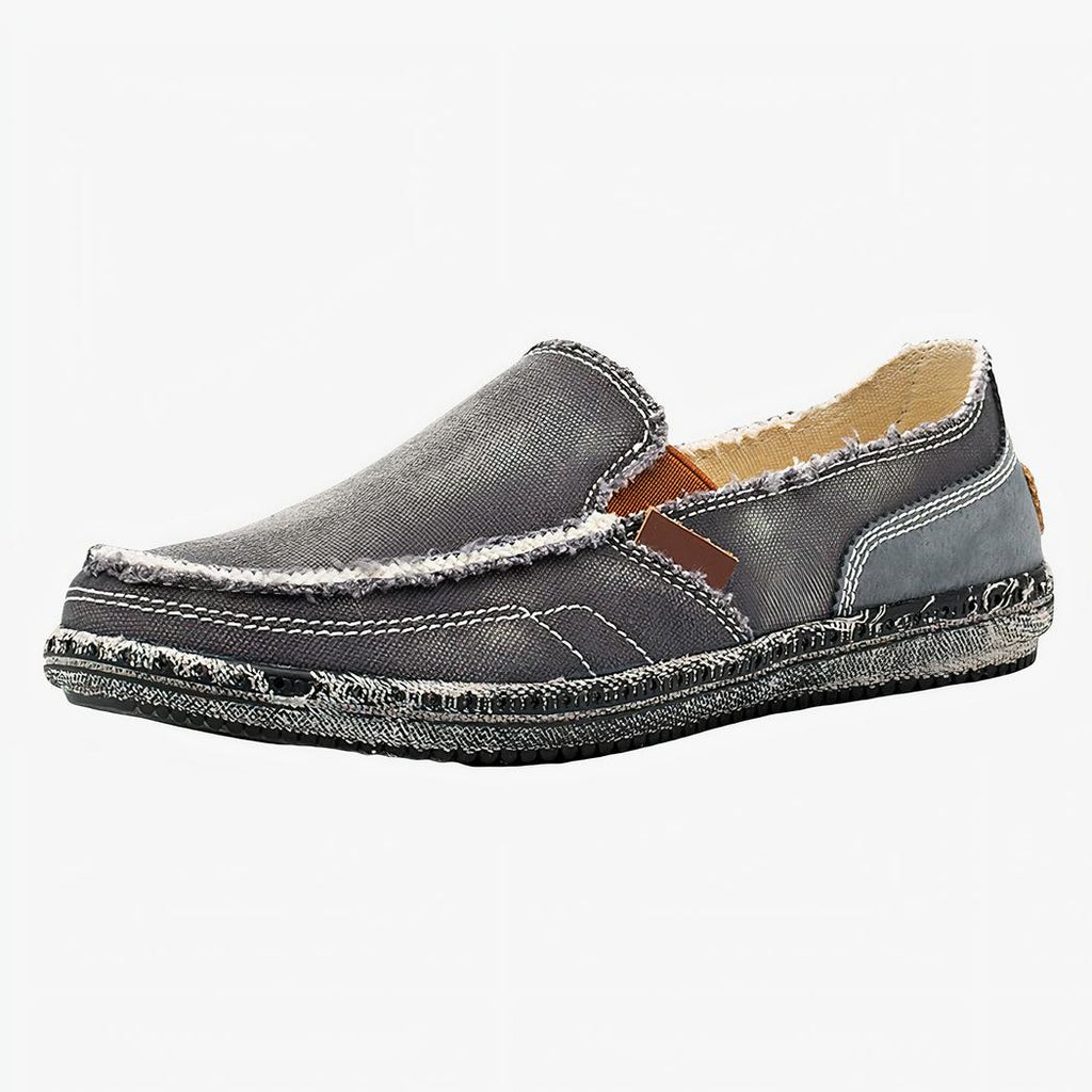 Mocassin en jean pour homme de couleur noire délavée