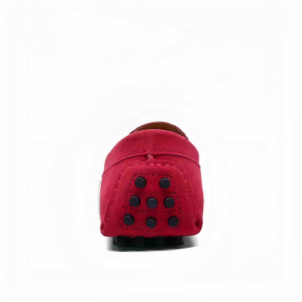 Mocassins design en daim rouge pour hommes