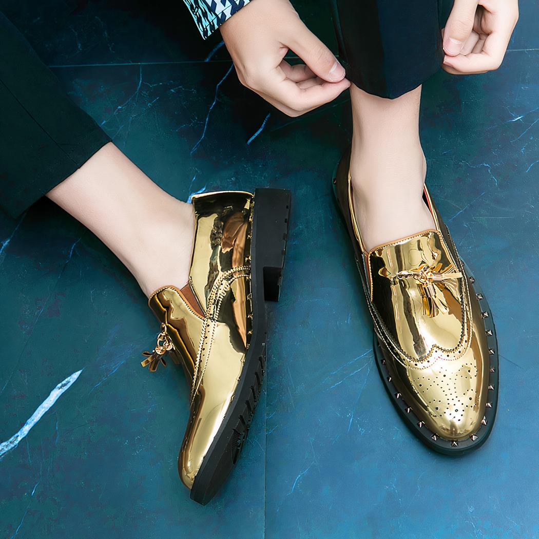 Mocassins dorés élégants pour hommes