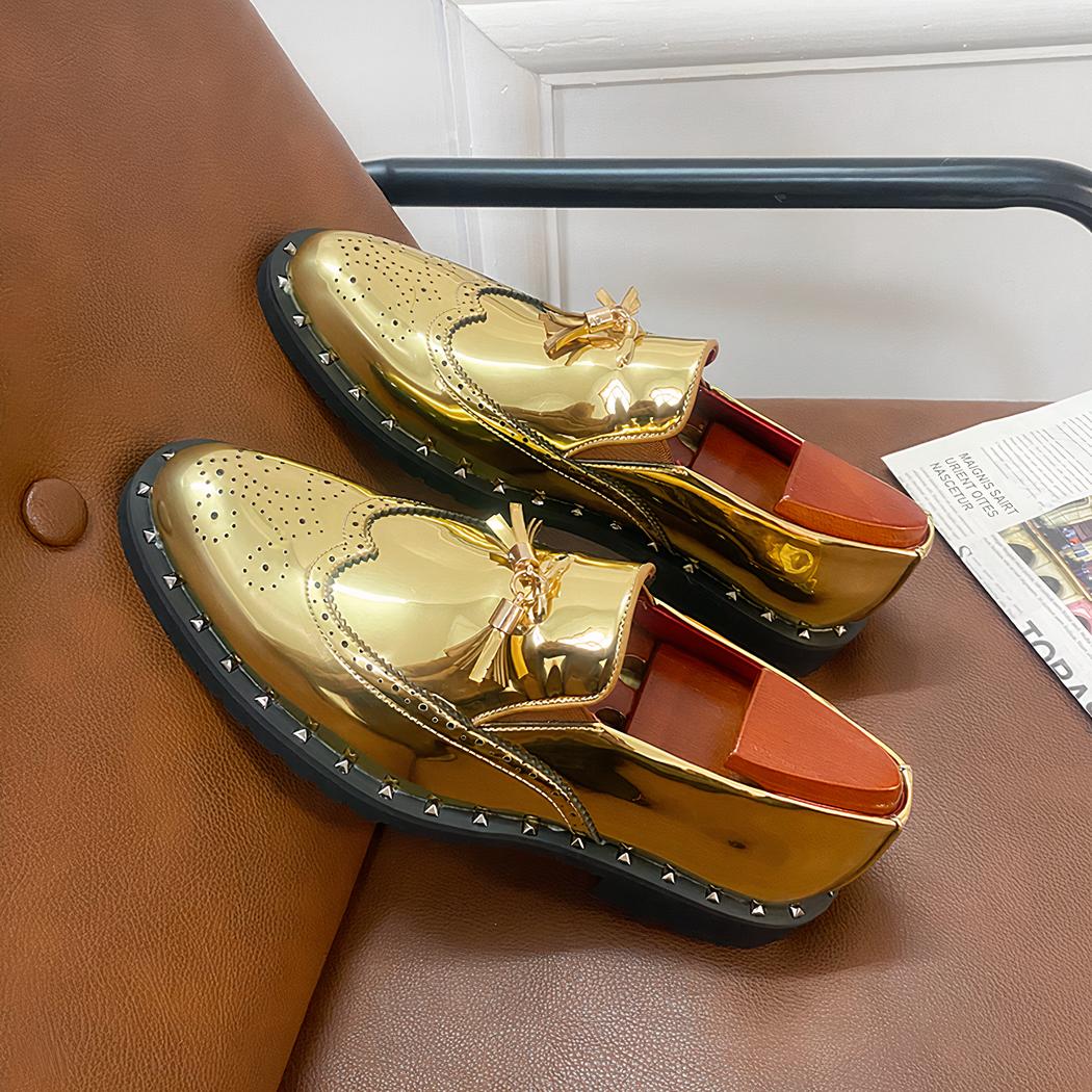 Mocassins dorés élégants pour hommes