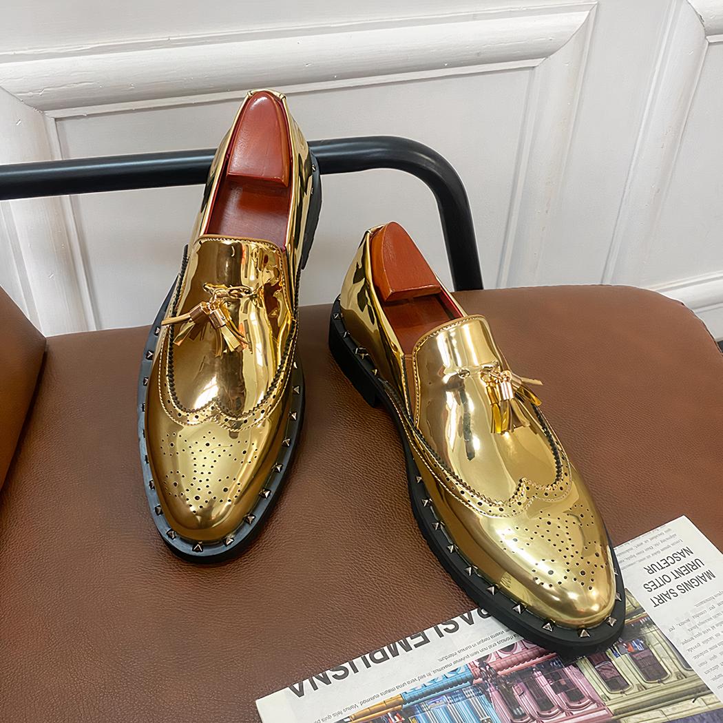 Mocassins dorés élégants pour hommes