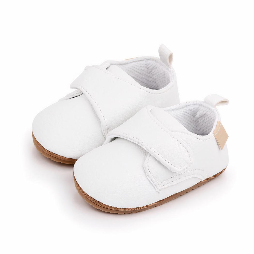 Mocassins effet cuir à scratch avec semelle antidérapante pour bébé garçon