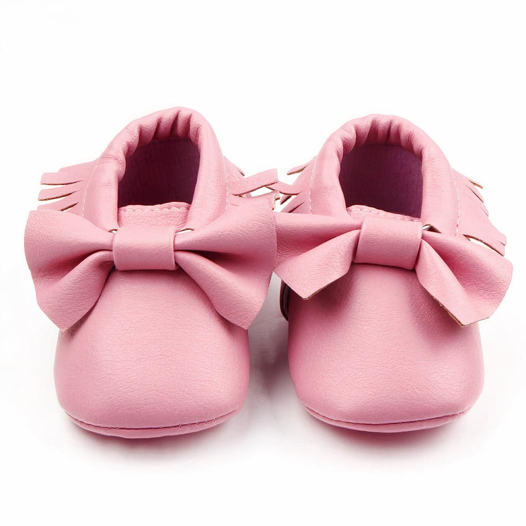 mocassin rose en cuir
