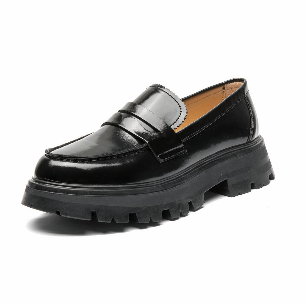 Mocassins en cuir lisse à semelle épaisse