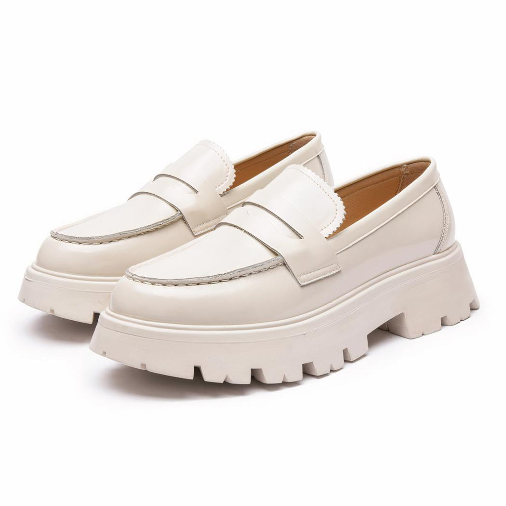 Mocassins en cuir lisse à semelle épaisse