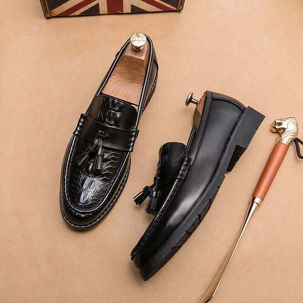 Mocassins en cuir respirants à glands pour homme