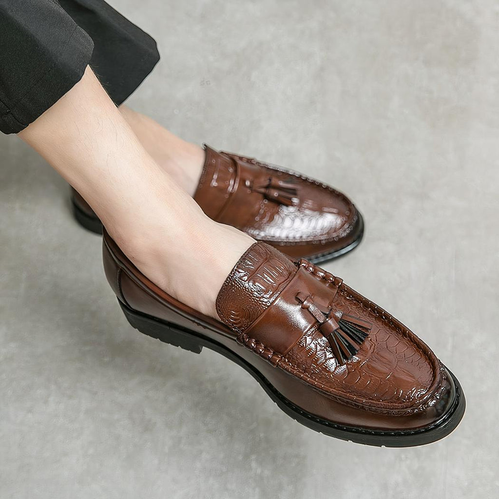 Mocassins en cuir respirants à glands pour homme