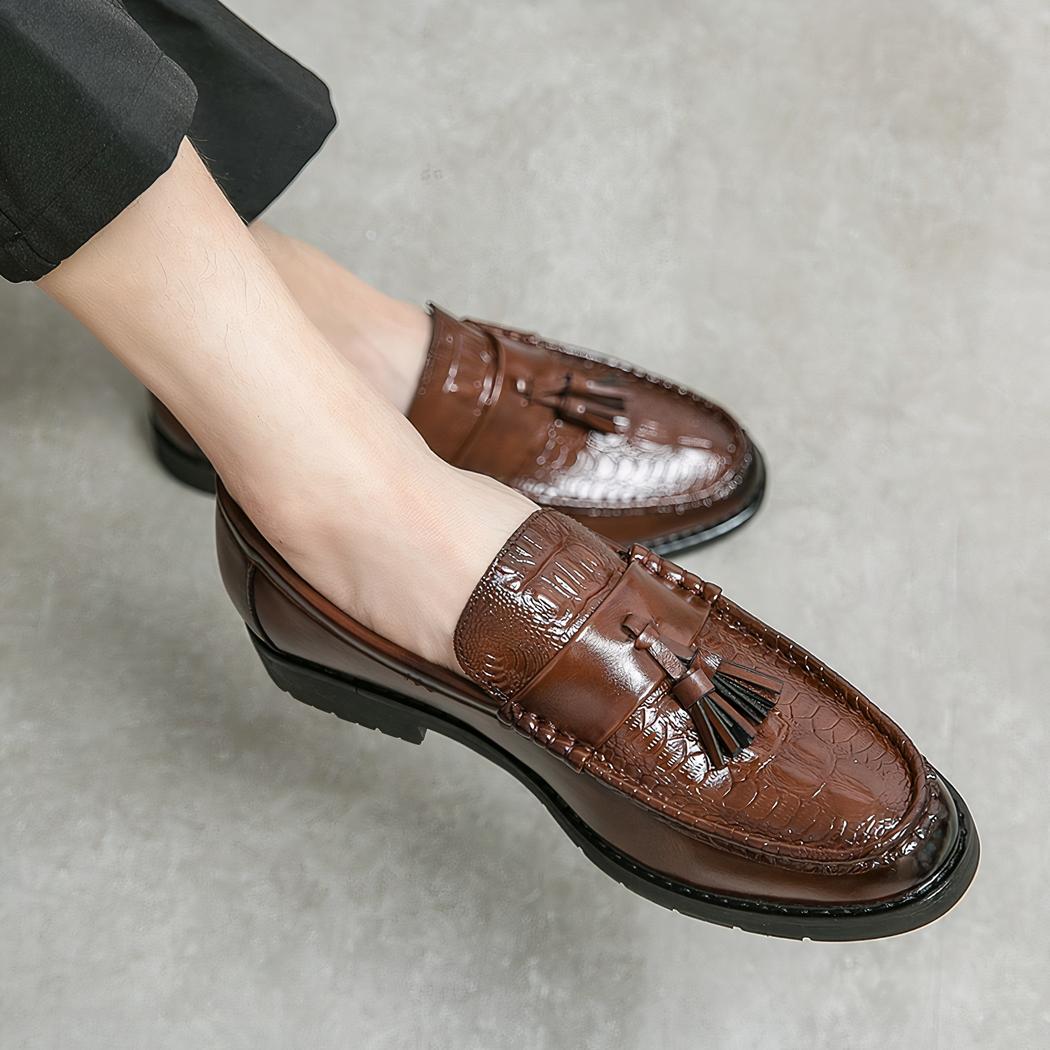 Mocassins en cuir respirants à glands pour homme