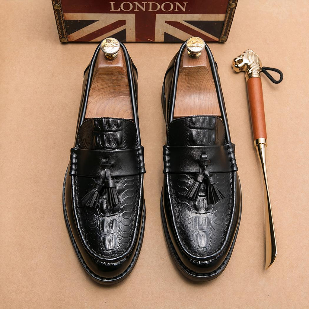 Mocassins en cuir respirants à glands pour homme