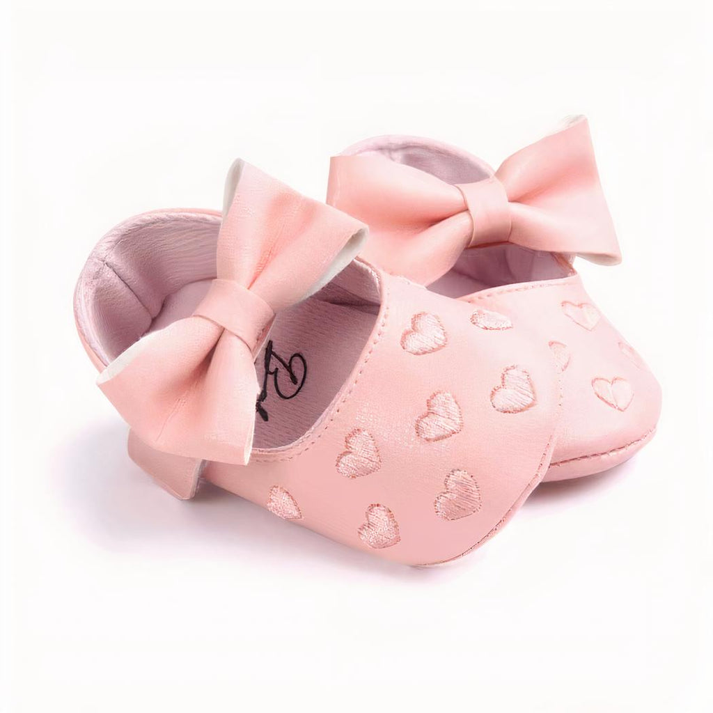 Mocassins pour bébé fille à motif coeur