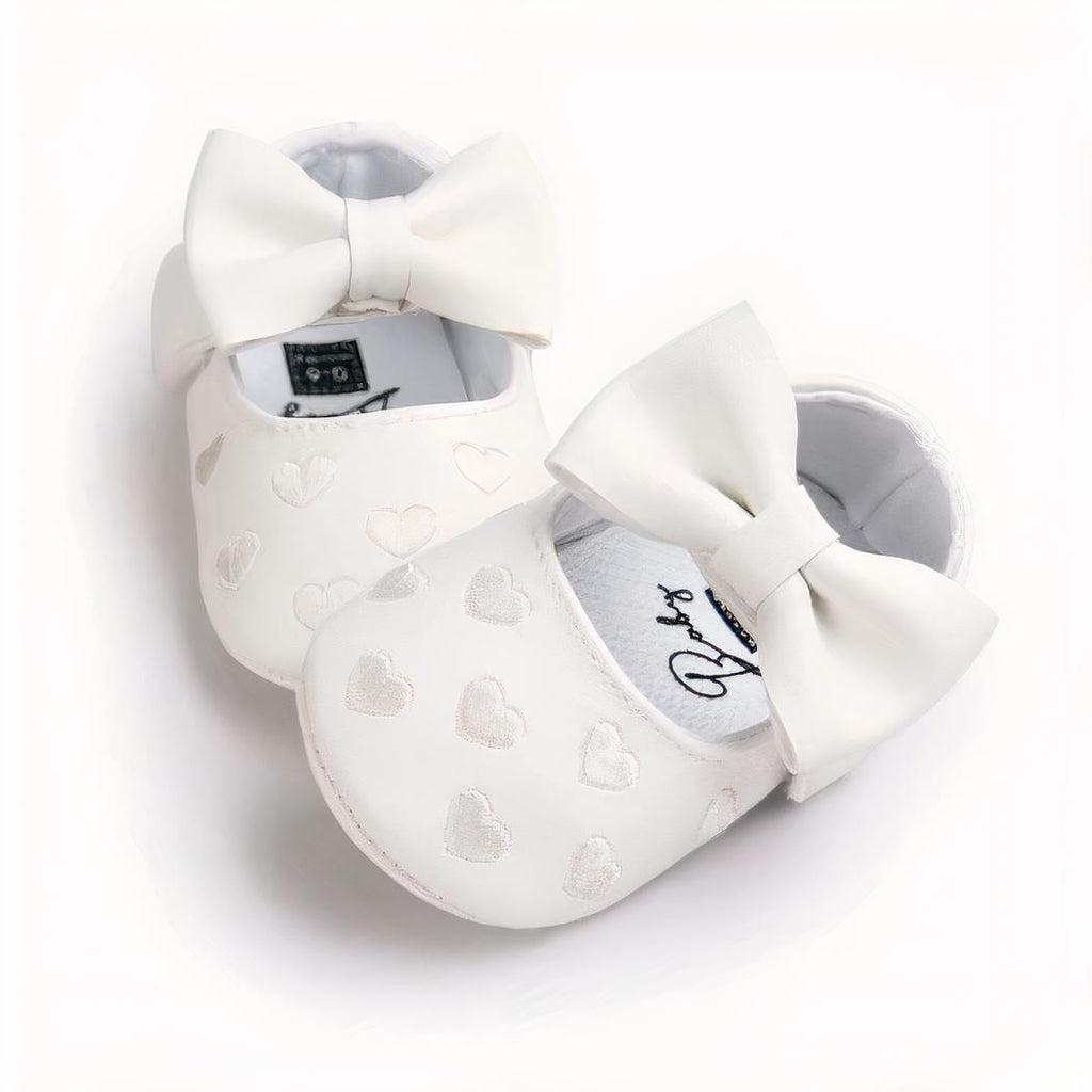 Mocassins pour bébé fille à motif coeur
