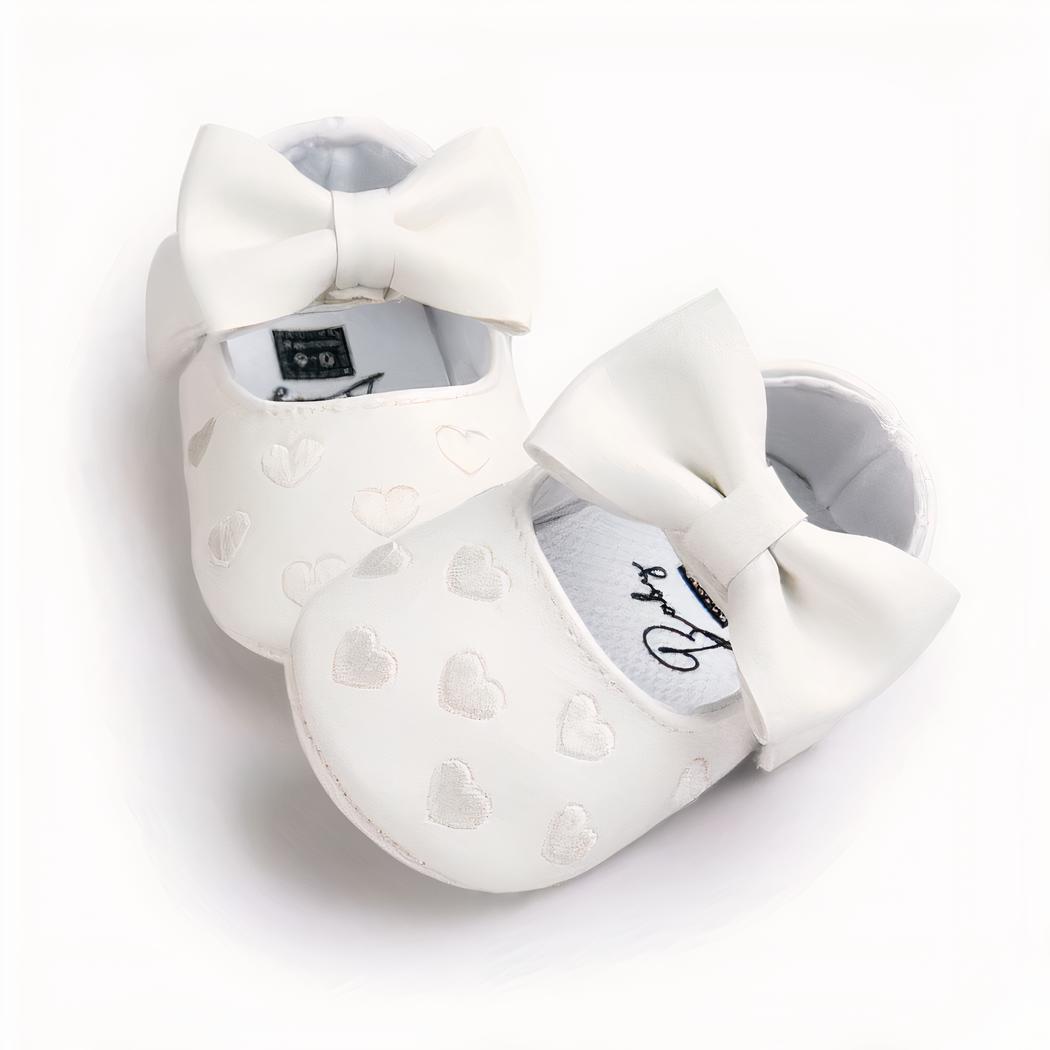 Mocassins pour bébé fille à motif coeur