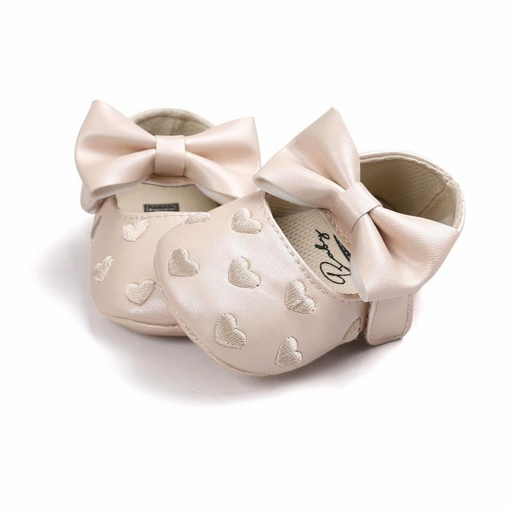 Mocassins pour bébé fille à motif coeur