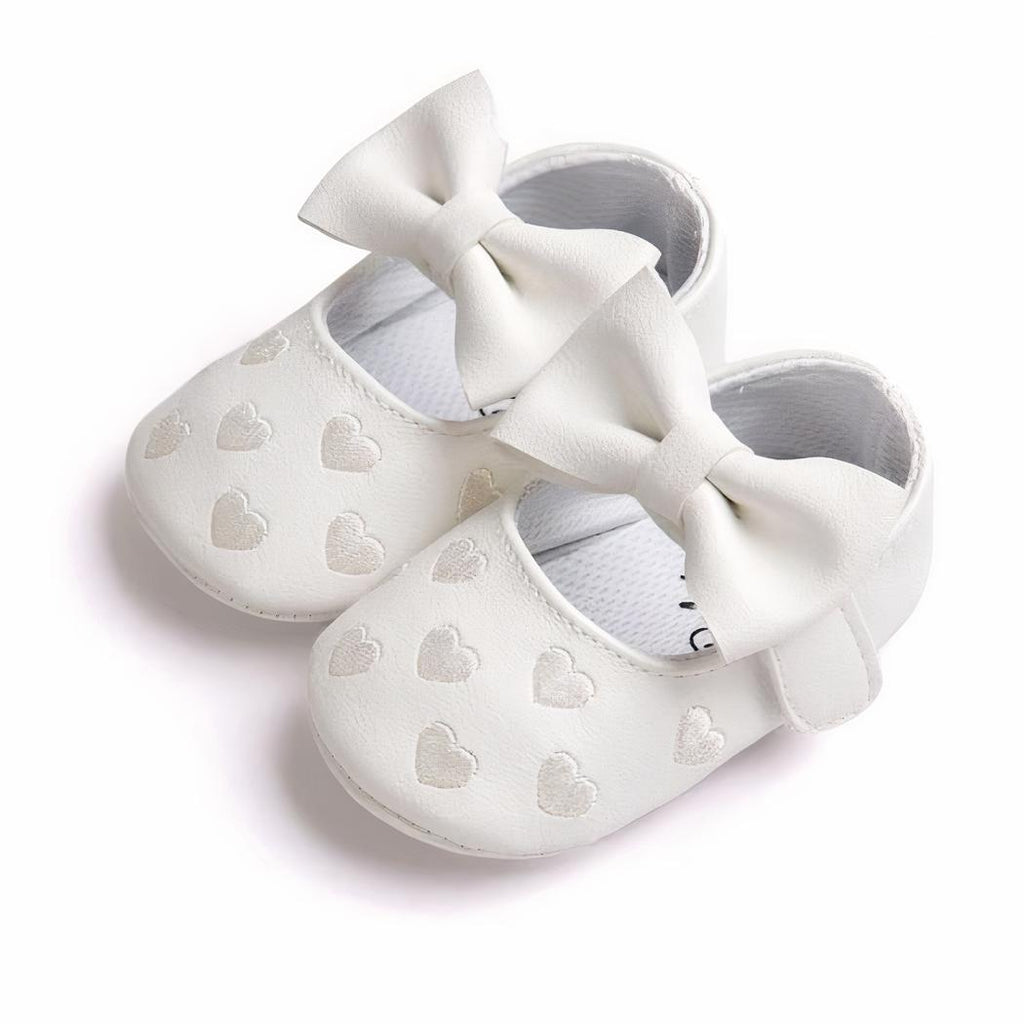Mocassins pour bébé fille à motif coeur