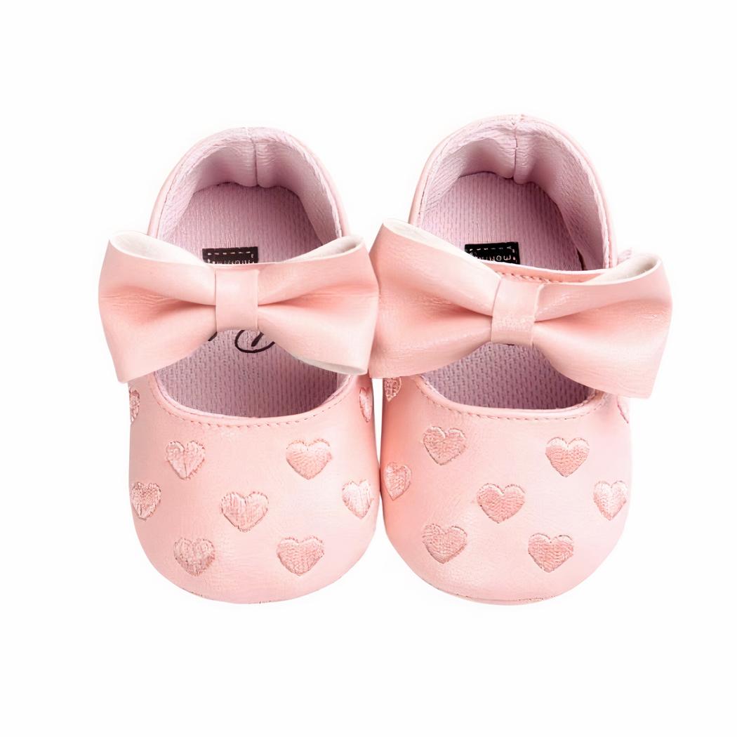 Mocassins pour bébé fille à motif coeur