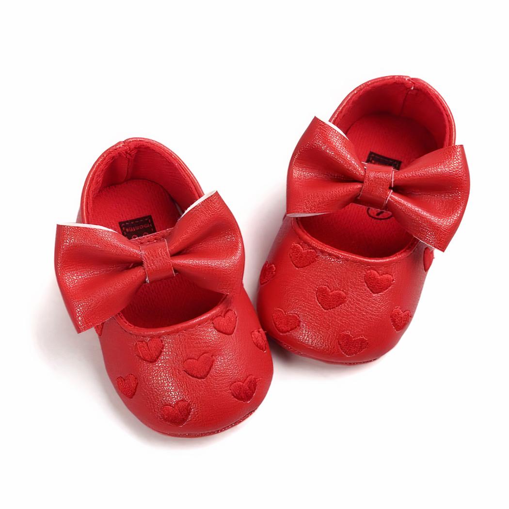 Mocassins pour bébé fille à motif coeur