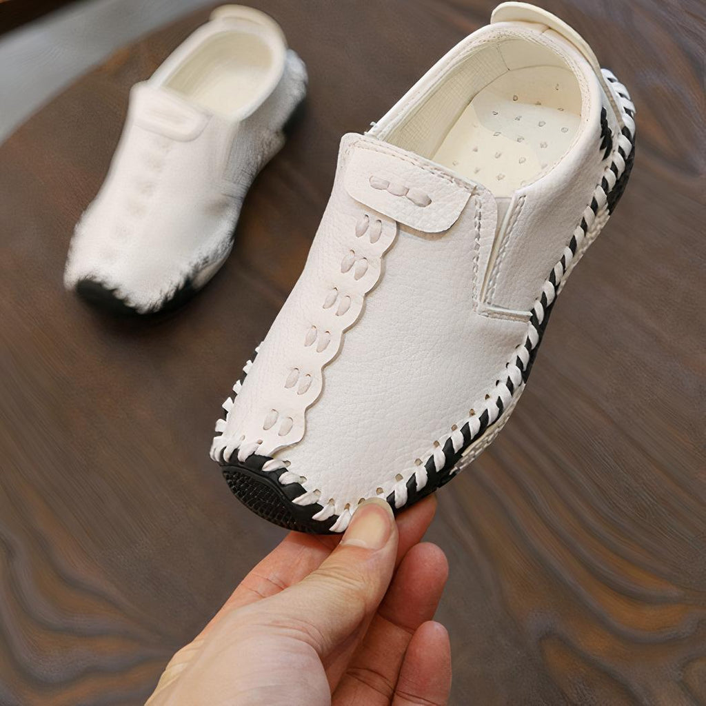 Mocassins en cuir à semelle souple pour garçons