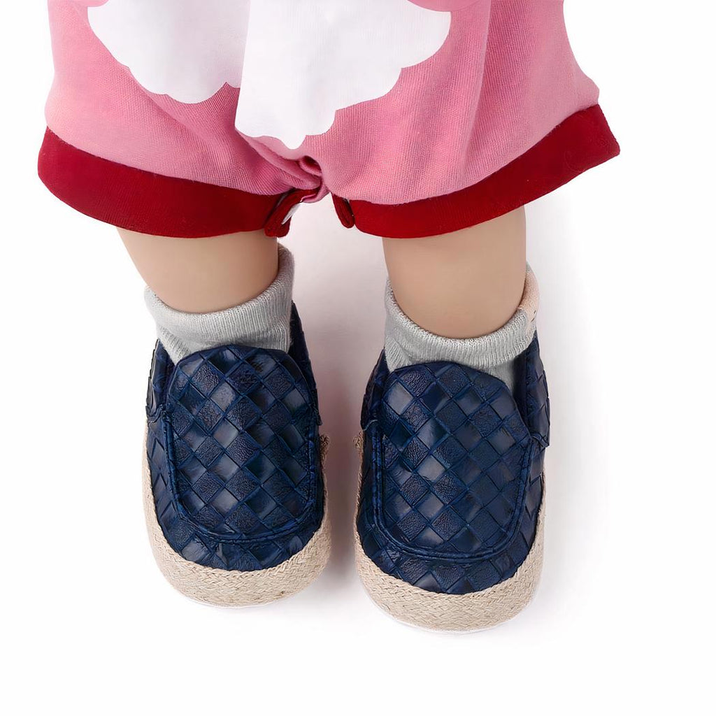 Mocassins effet cuir tressé avec corde pour bébé garçon