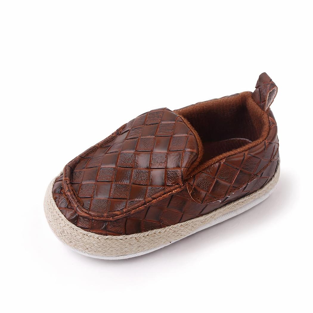 Mocassins effet cuir tressé avec corde pour bébé garçon