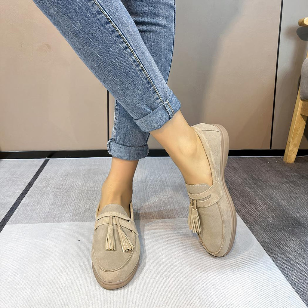 Mocassins classiques à glands en daim