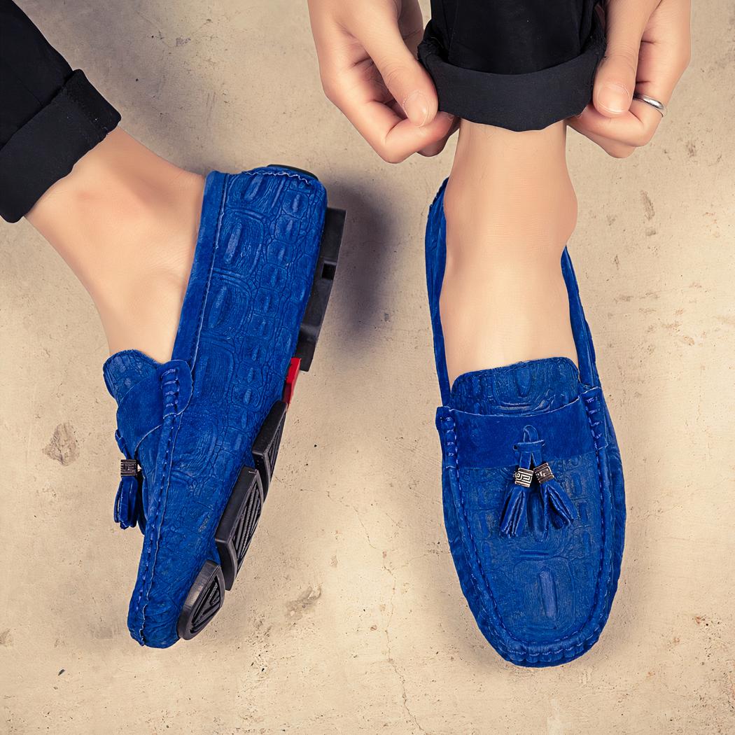Mocassins en daim à gland pour hommes