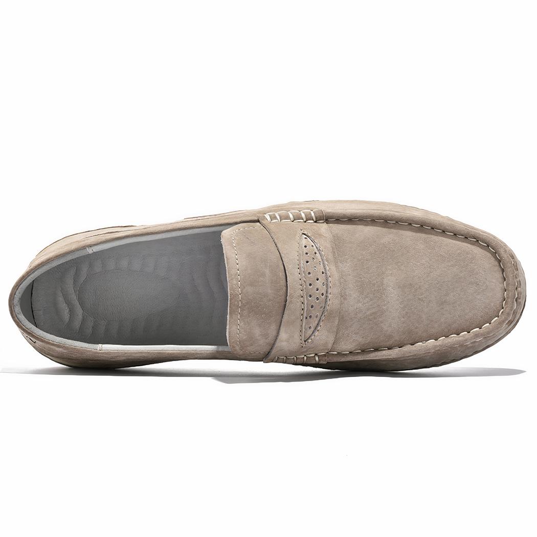 Mocassins en daim décontracté beige pour hommes