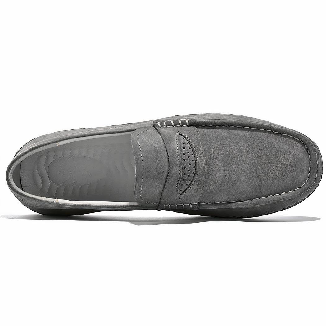 Mocassins en daim décontracté gris pour hommes