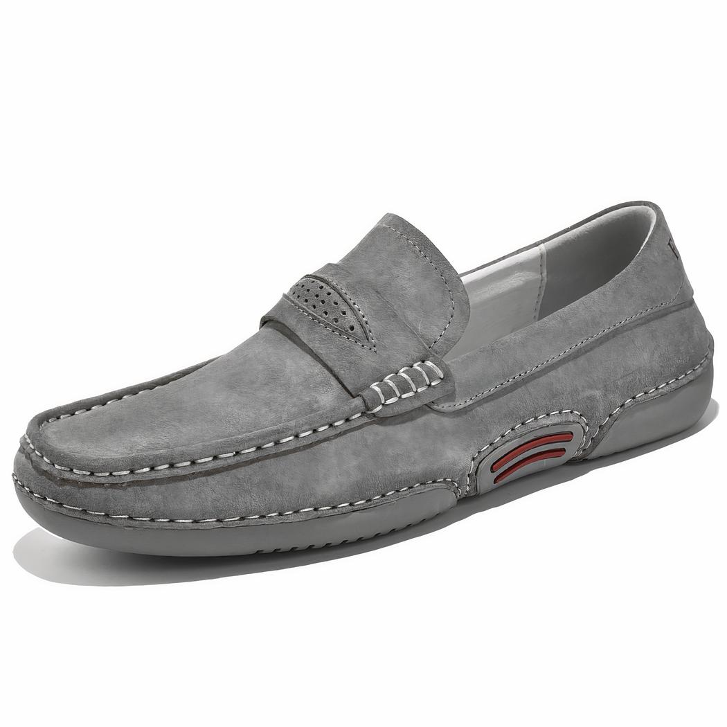 Mocassins en daim décontracté gris pour hommes