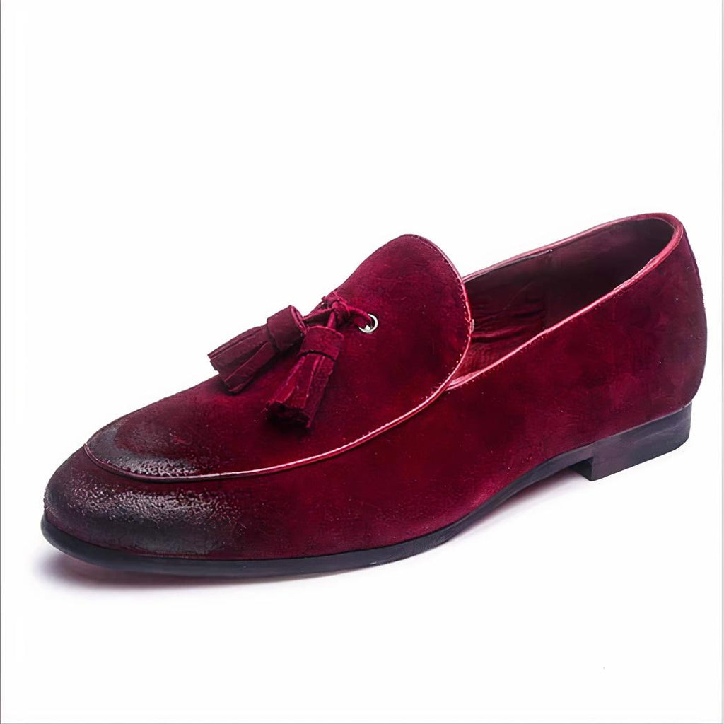 Mocassins en daim véritable souple et classique à glands pour homme