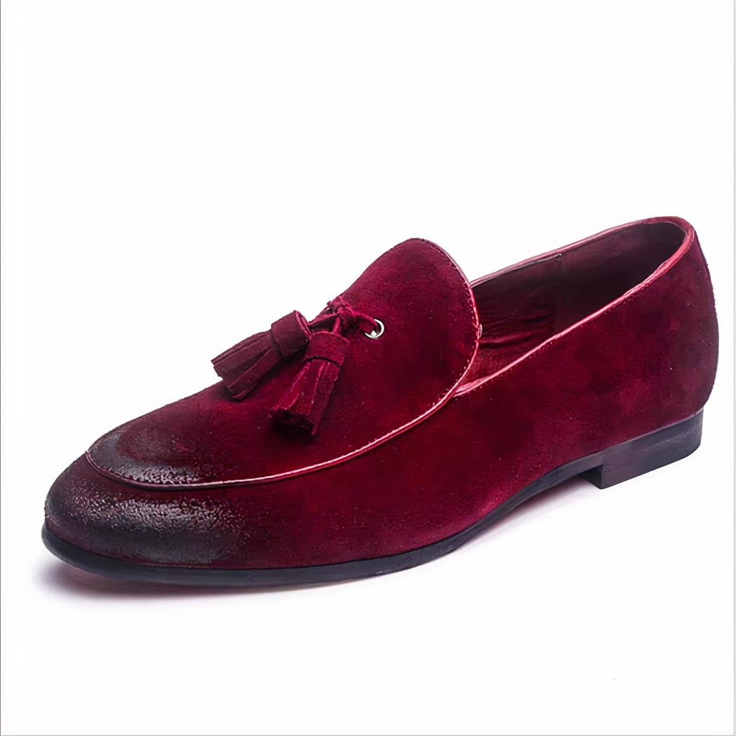 Mocassins en daim véritable souple et classique à glands pour homme