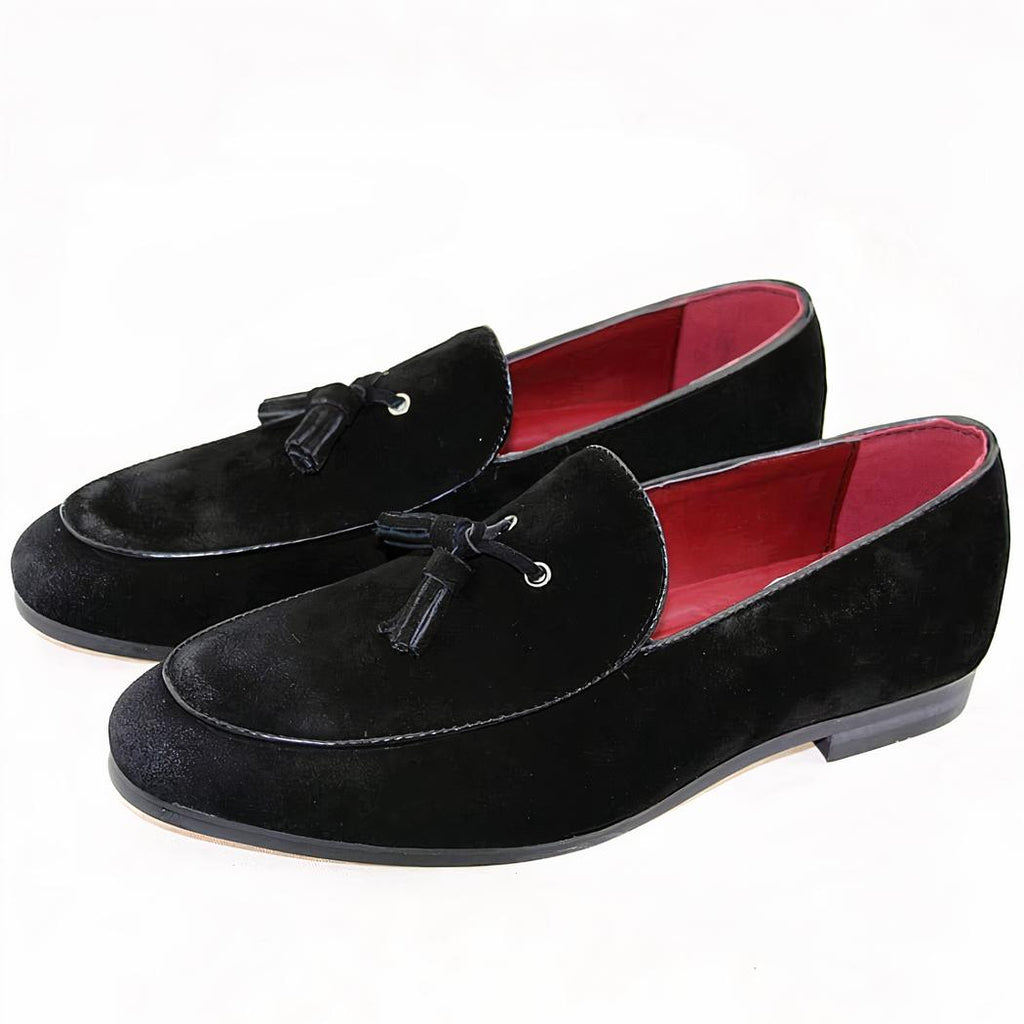Mocassins en daim véritable souple et classique à glands pour homme