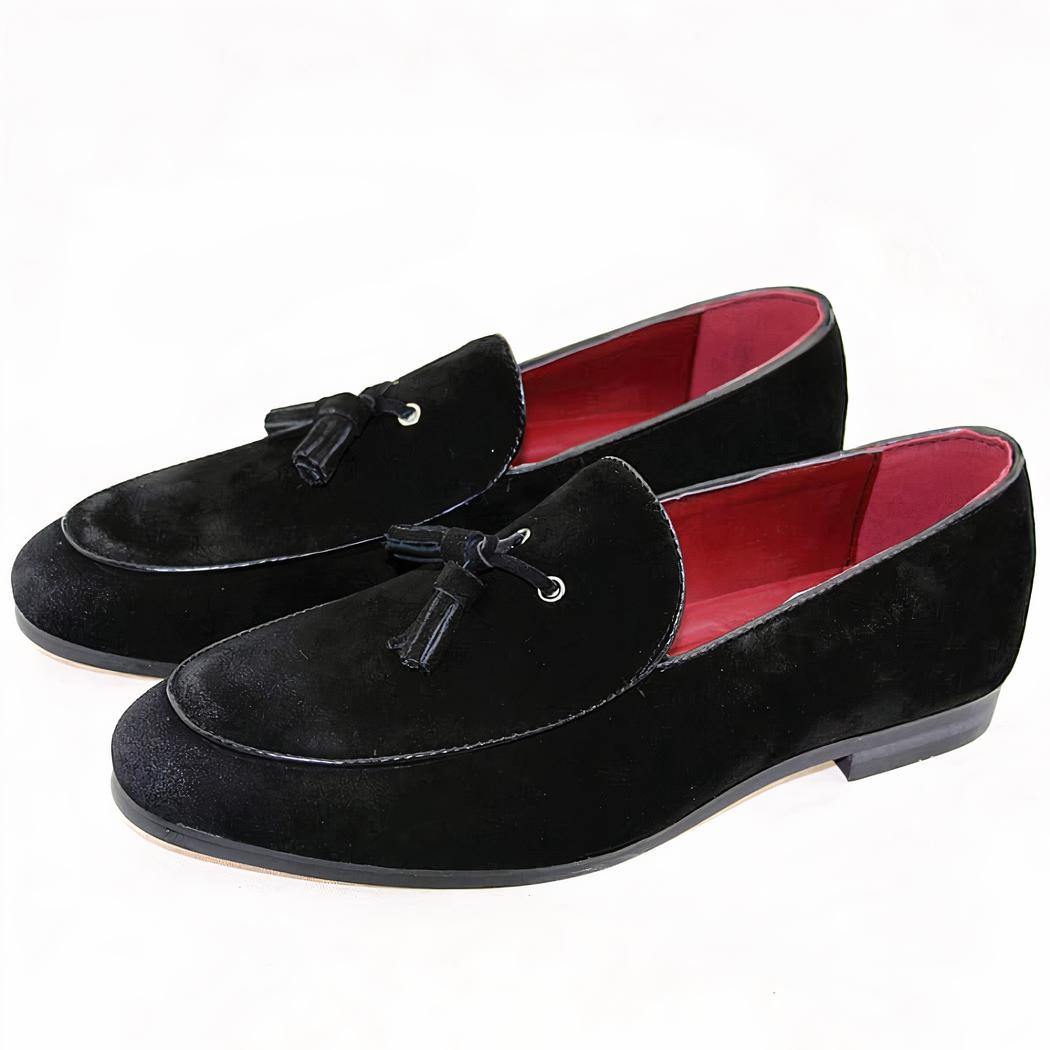 Mocassins en daim véritable souple et classique à glands pour homme