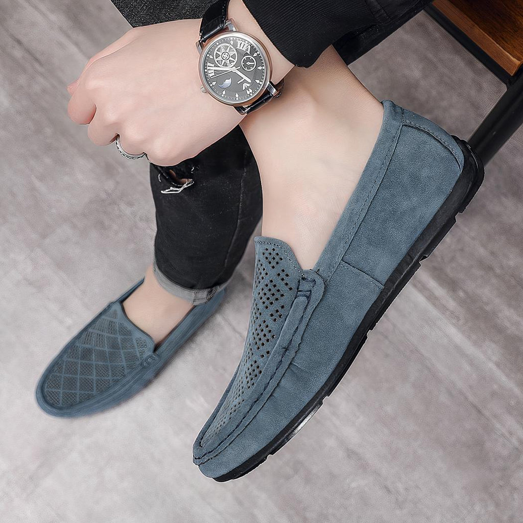 Mocassins en daim synthétique avec un design original pour hommes