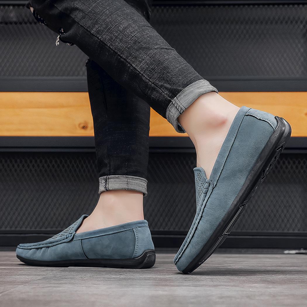 Mocassins en daim synthétique avec un design original pour hommes