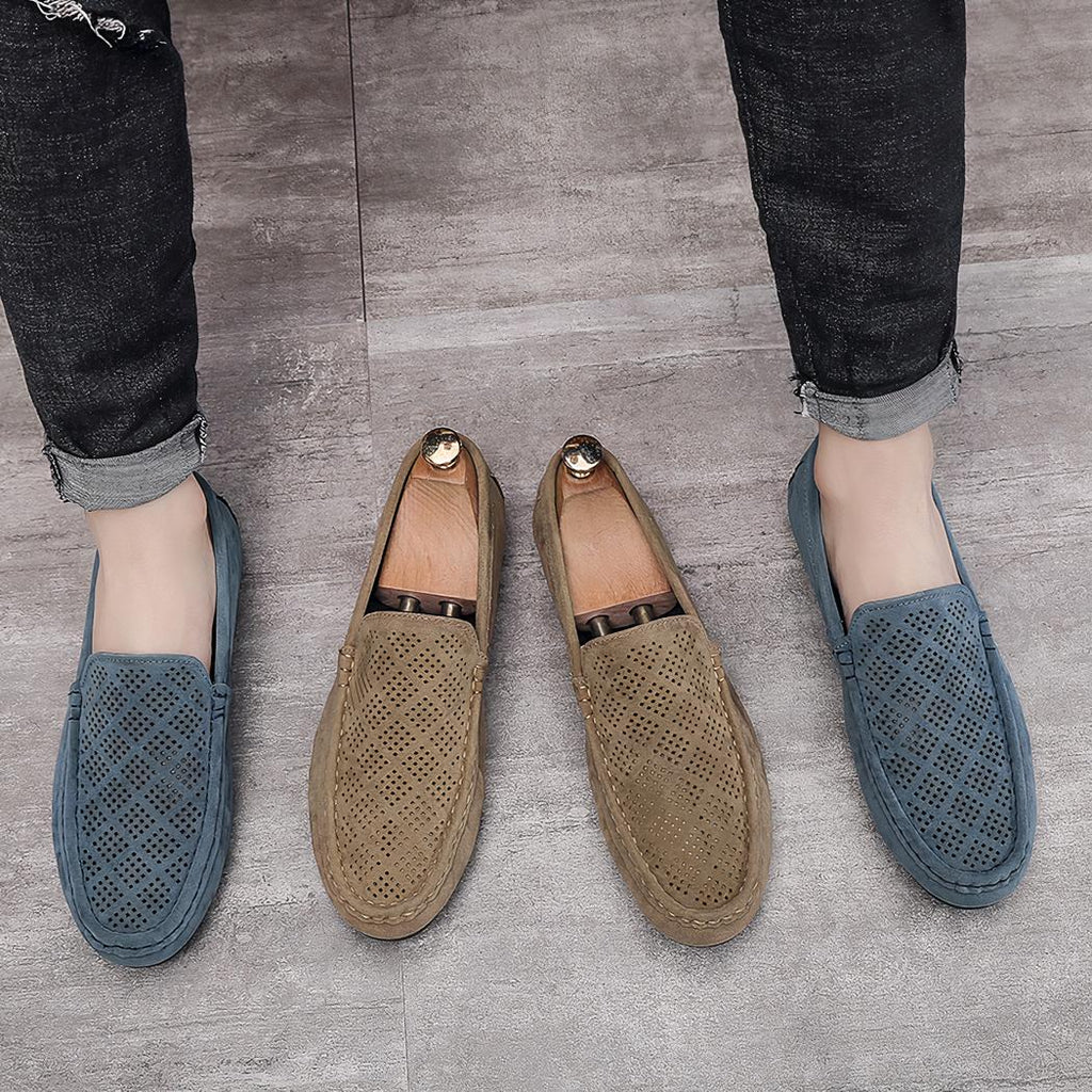 Mocassins en daim synthétique avec un design original pour hommes