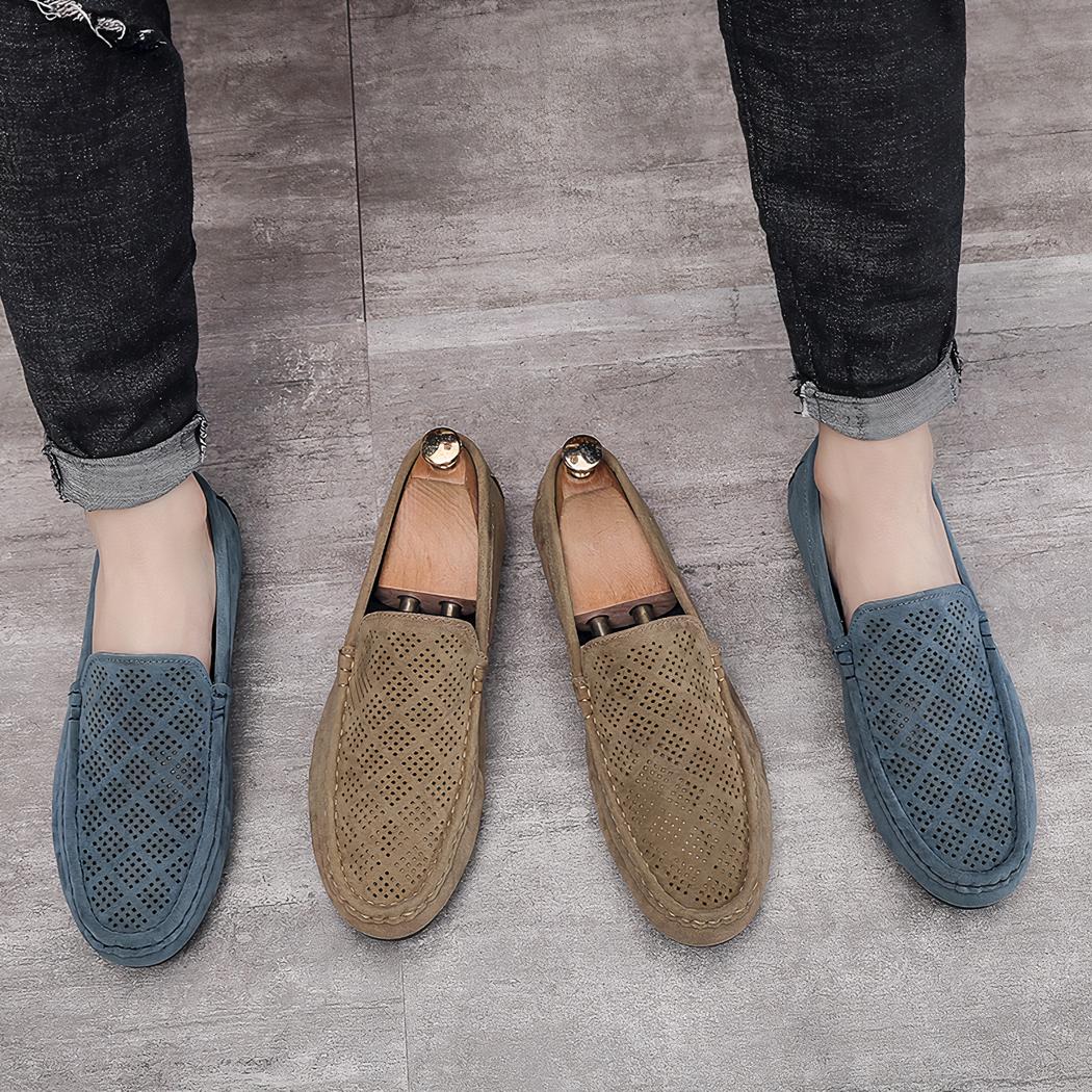 Mocassins en daim synthétique avec un design original pour hommes
