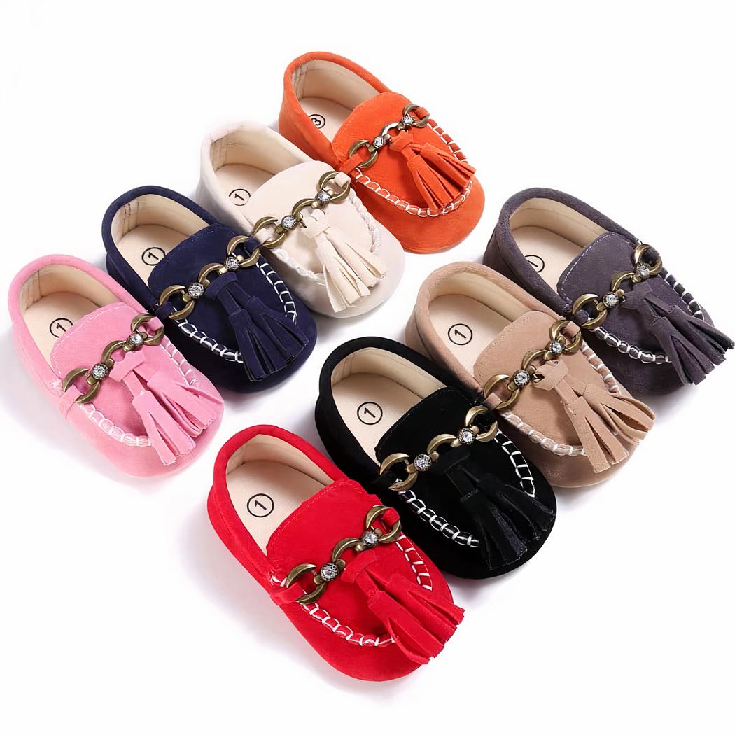 Mocassins en daim pour bébé fille