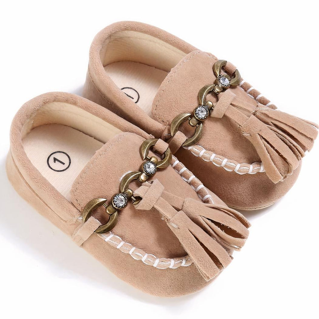 Mocassins en daim pour bébé fille