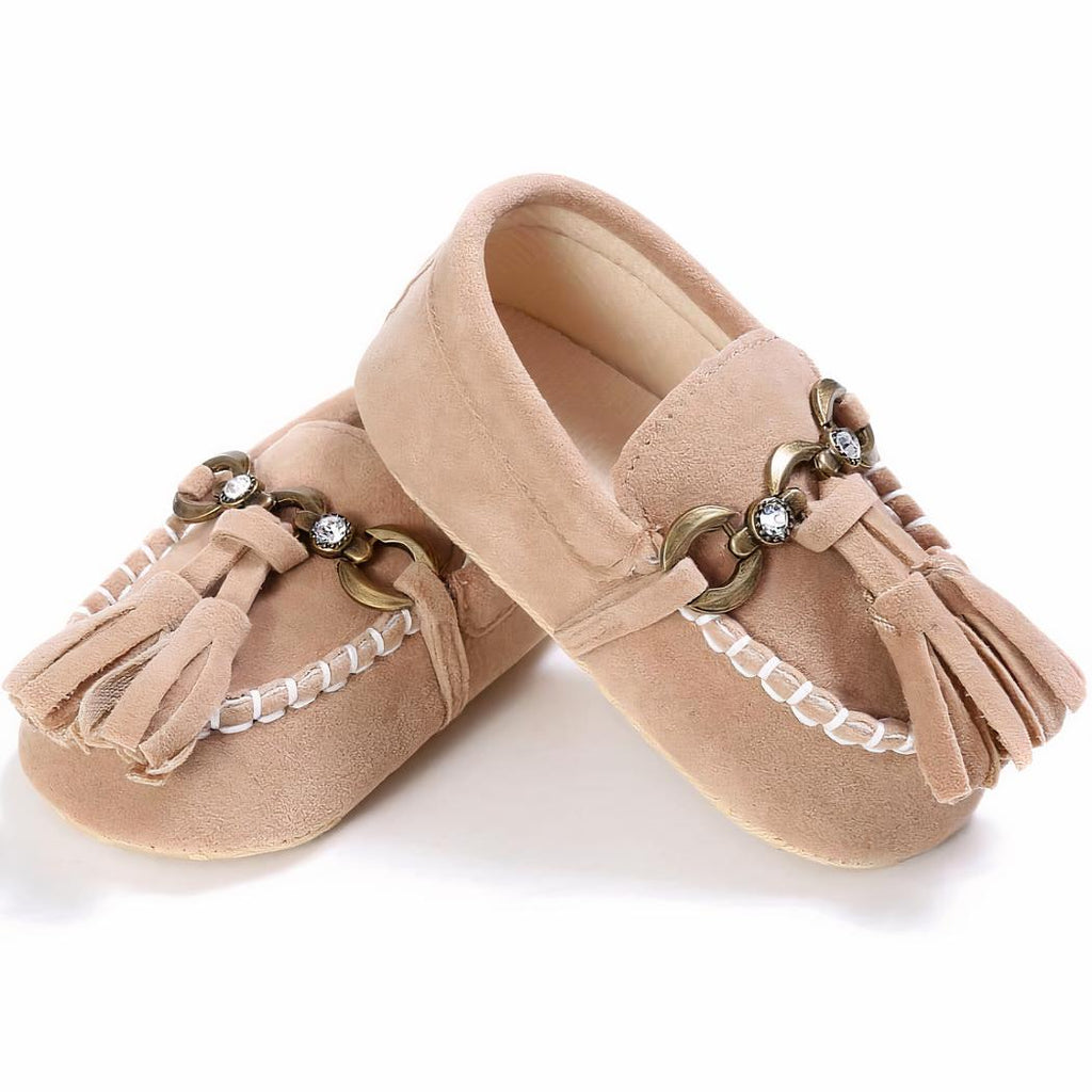 Mocassins en daim pour bébé fille