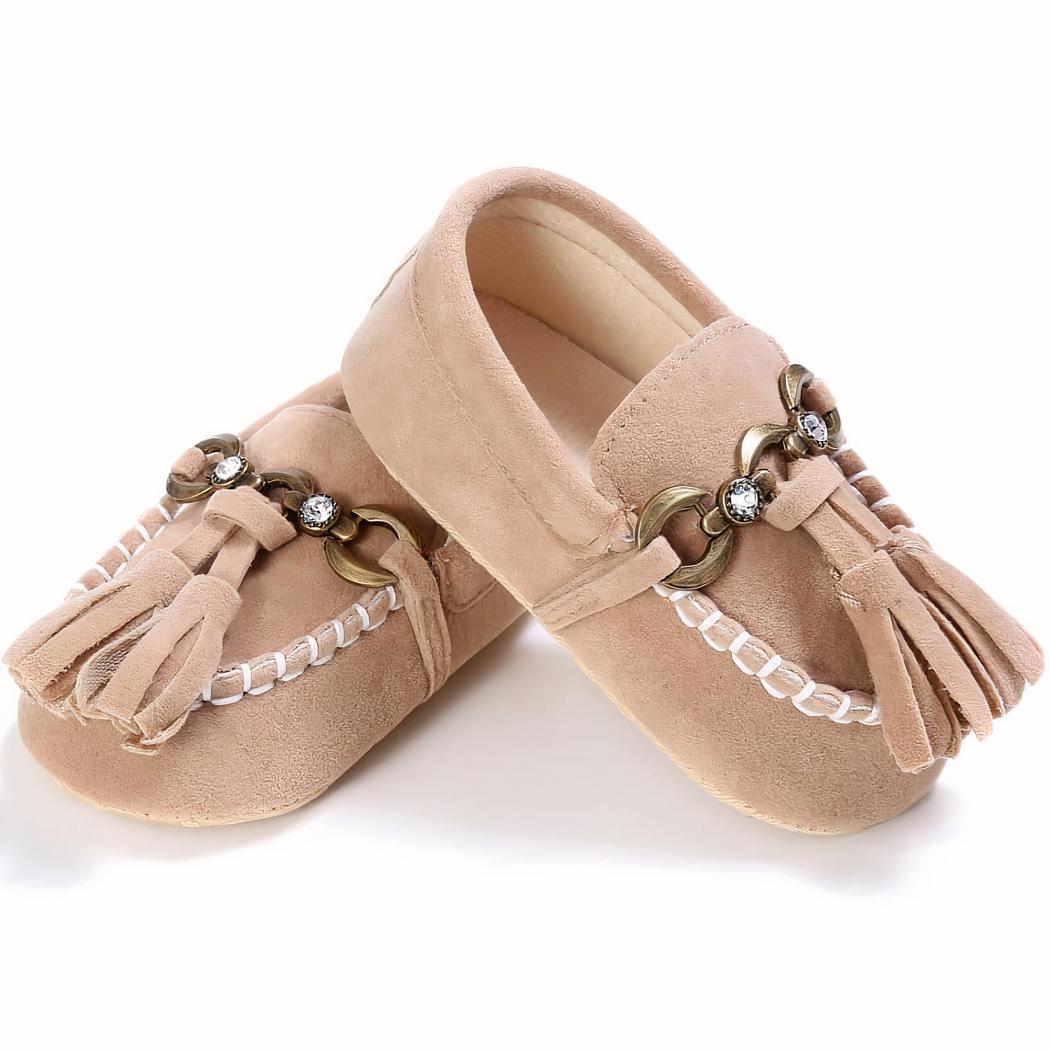 Mocassins en daim pour bébé fille