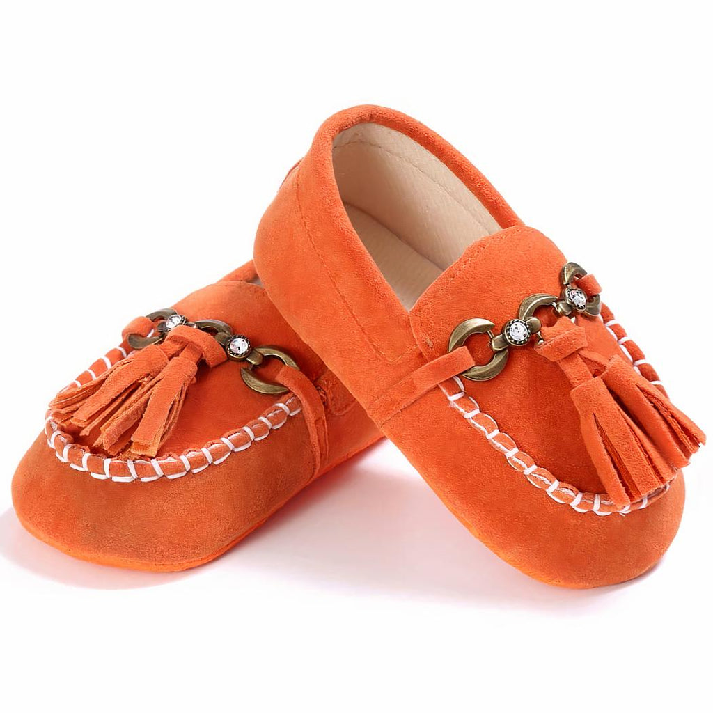 Mocassins en daim pour bébé fille