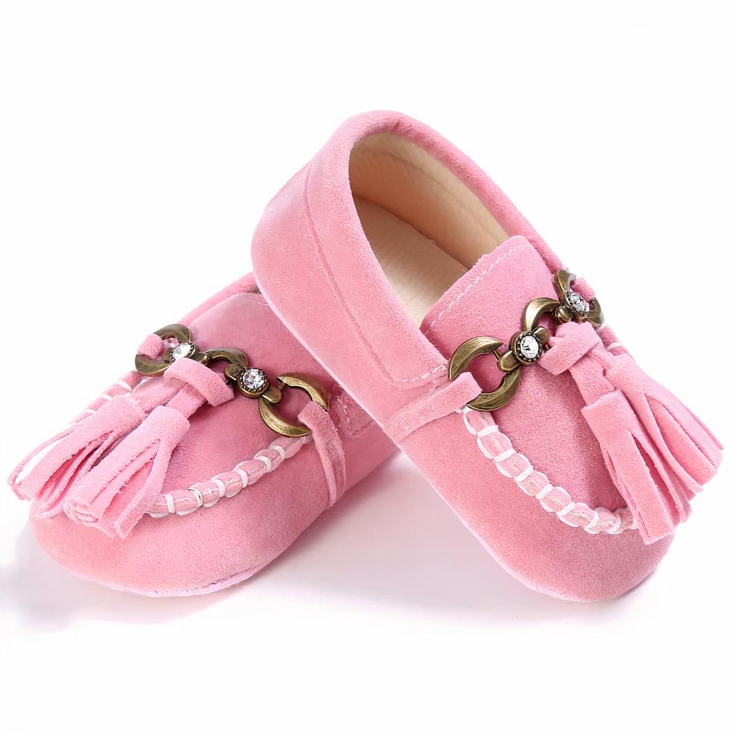 Mocassins en daim pour bébé fille
