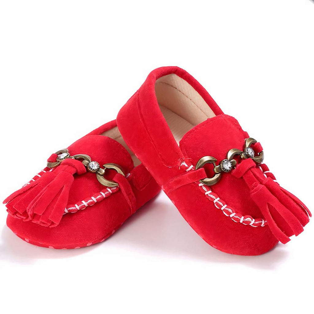 Mocassins en daim pour bébé fille