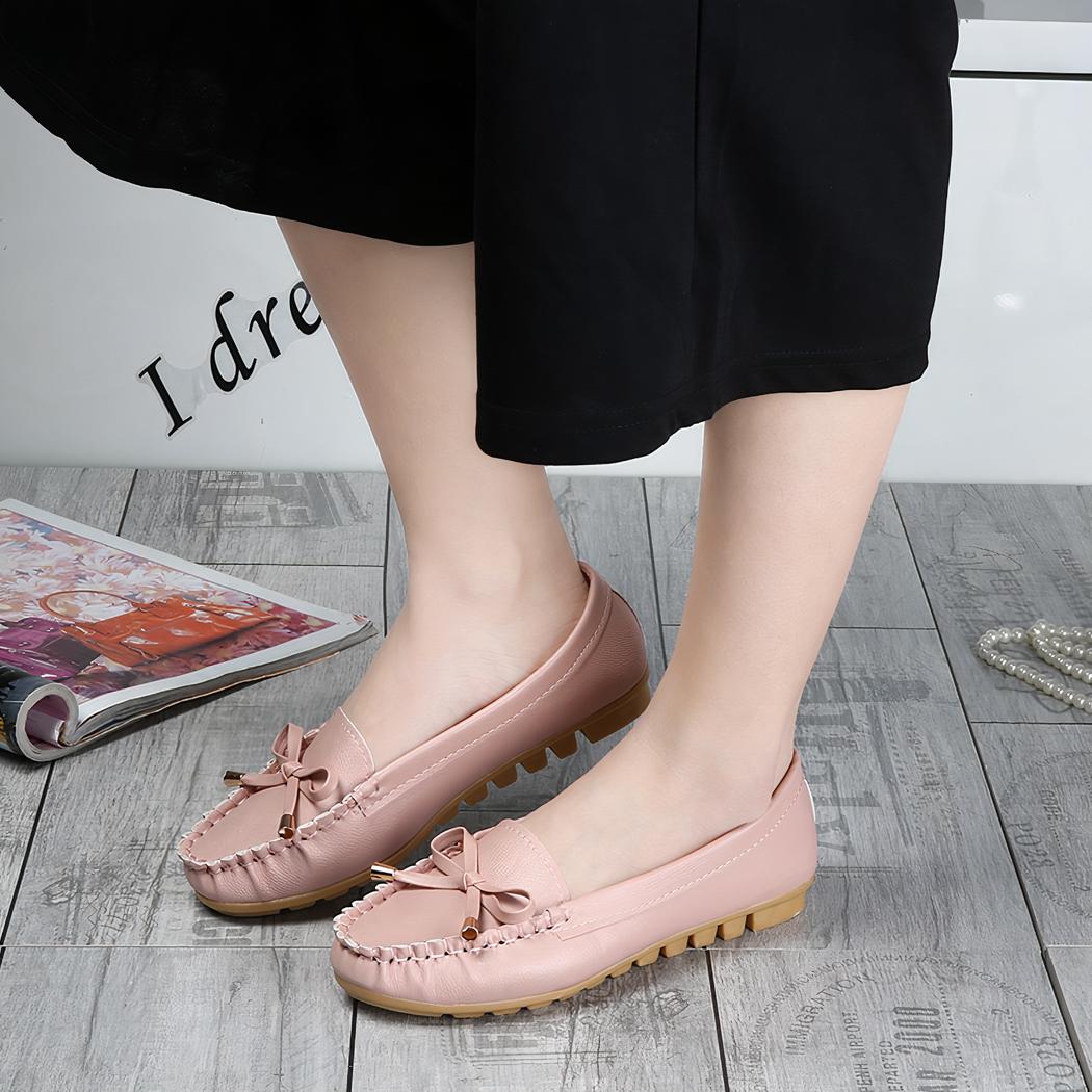 Mocassins en cuir à semelle épaisse pour femmes