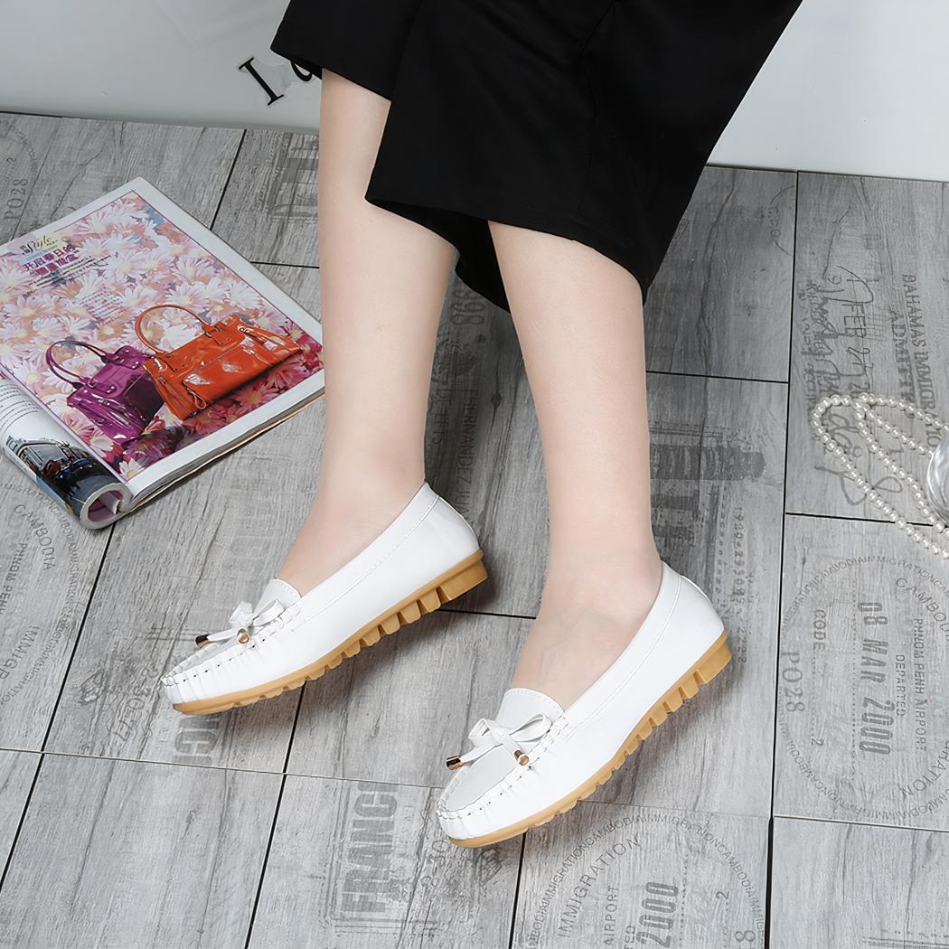 Mocassins en cuir à semelle épaisse pour femmes