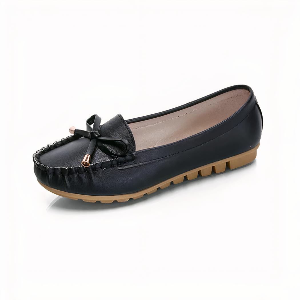 Mocassins en cuir à semelle épaisse pour femmes