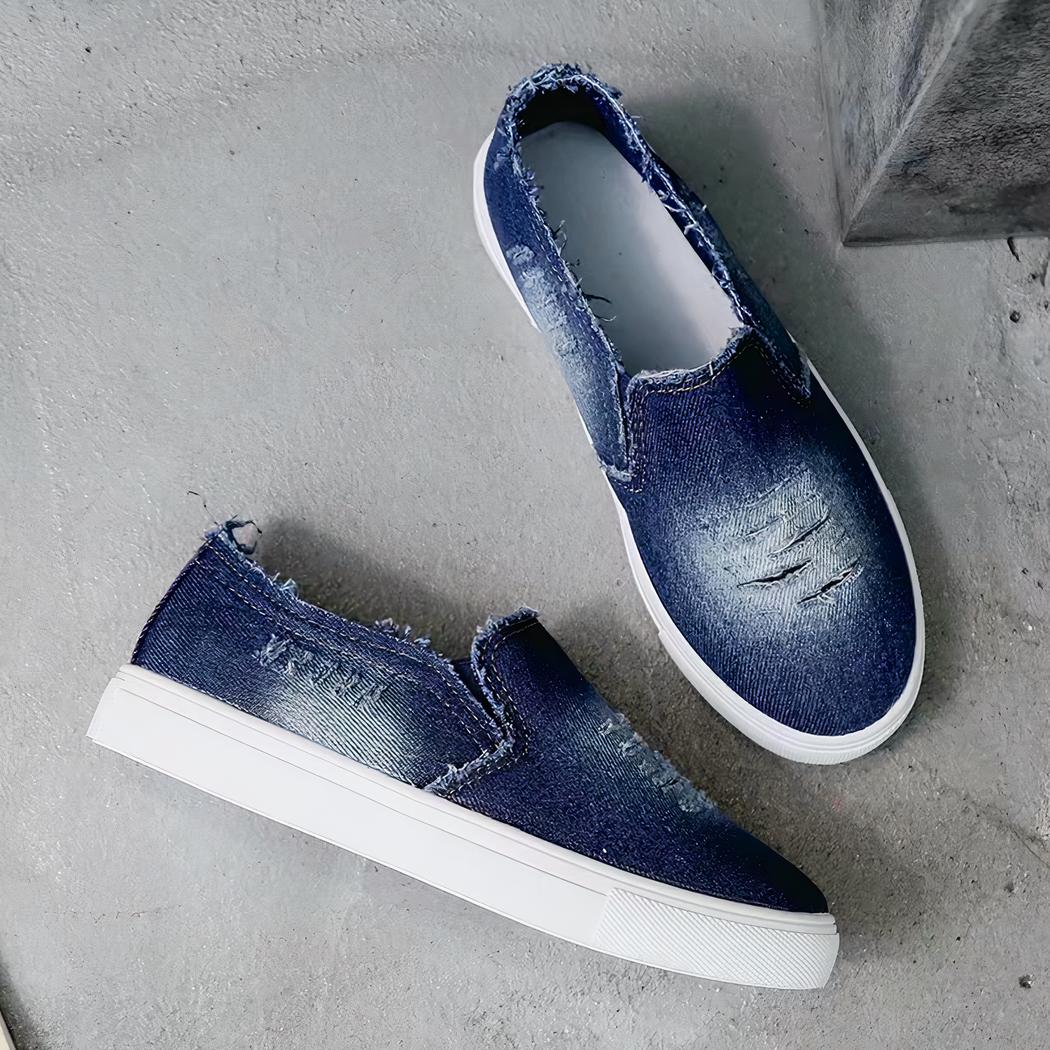Mocassins en jean à plateforme pour femme
